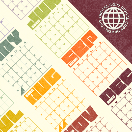 [DIGITAL COPY] 2026 Yearly Aesthetic Calendar, Poster Type, Pastel Colors
