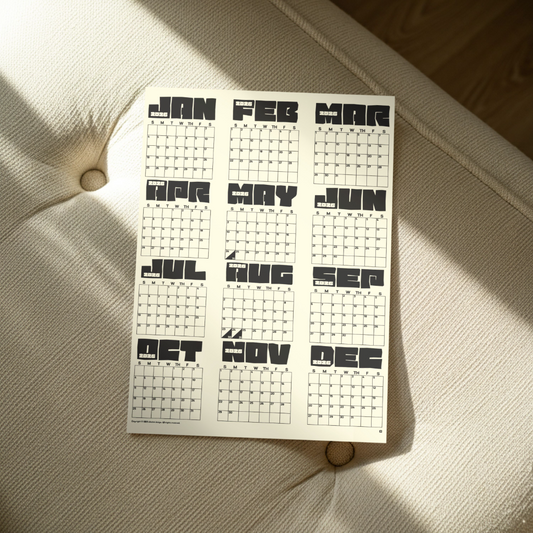 [PRINTED COPY] 2026 Yearly Minimalist/Aesthetic Calendar, Poster Type, Pastel/Neutral Colors
