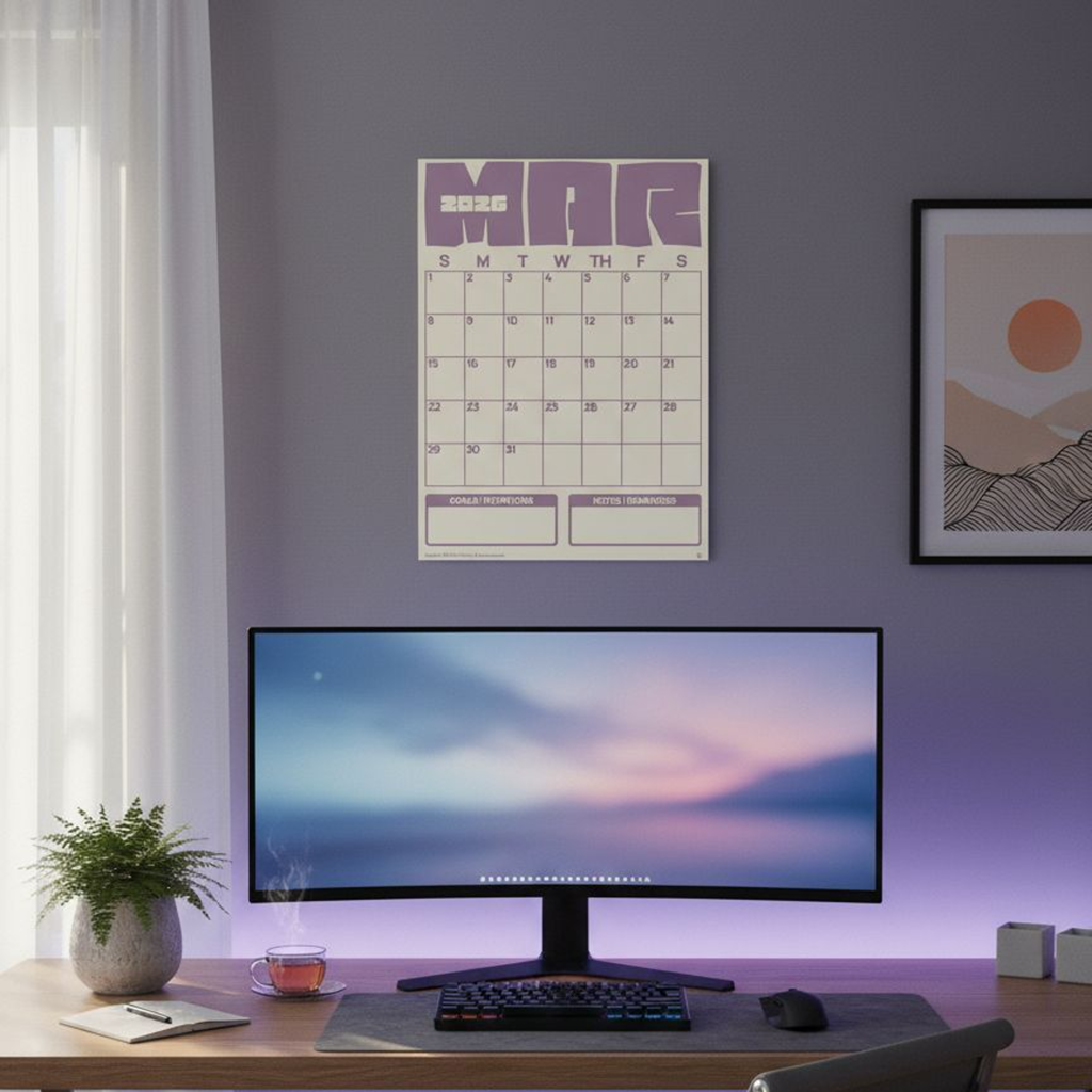 [PRINTED COPY] 2026 Monthly Minimalist Calendar, Desk Calendar, Wall Calendar, Pastel Colors