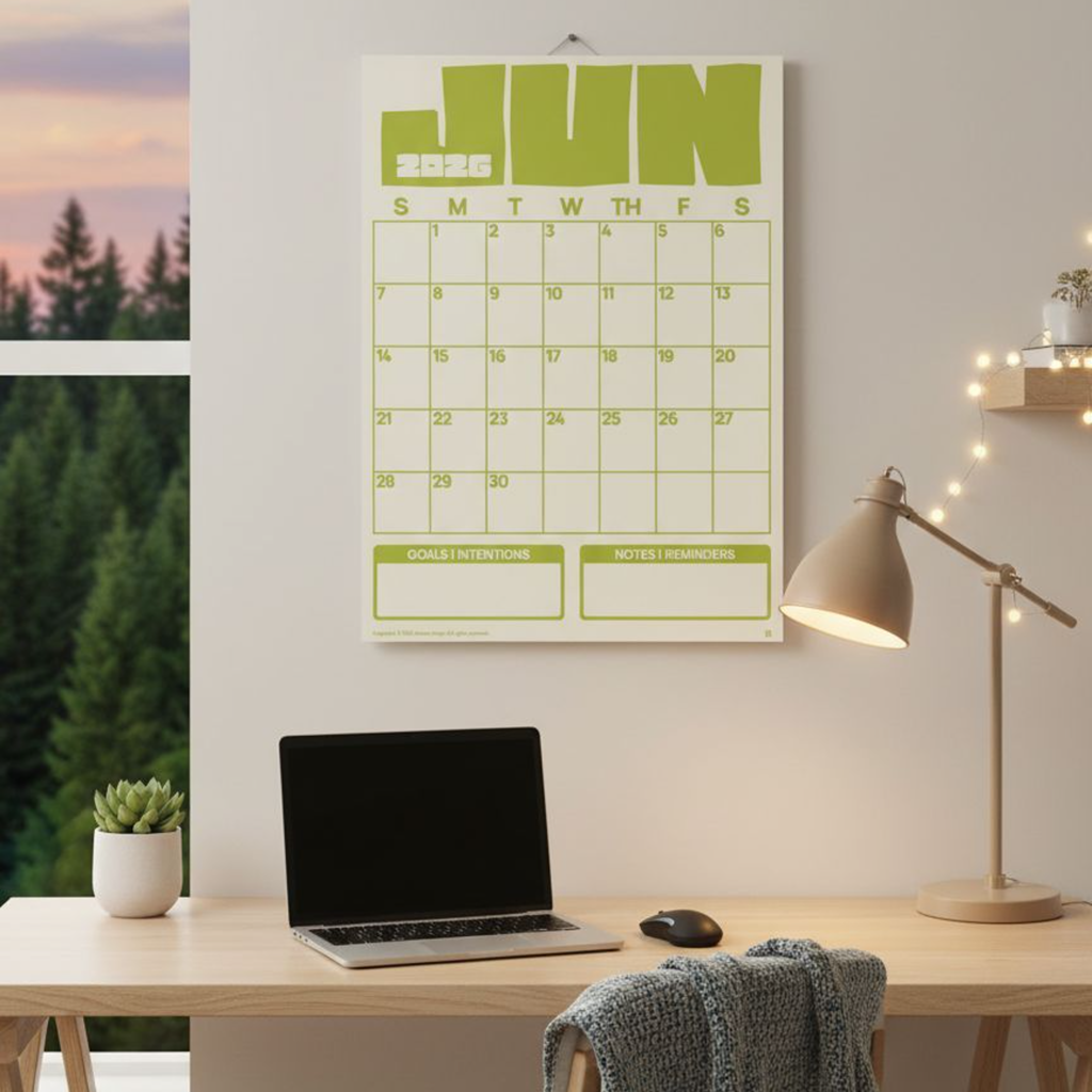 [PRINTED COPY] 2026 Monthly Minimalist Calendar, Desk Calendar, Wall Calendar, Pastel Colors
