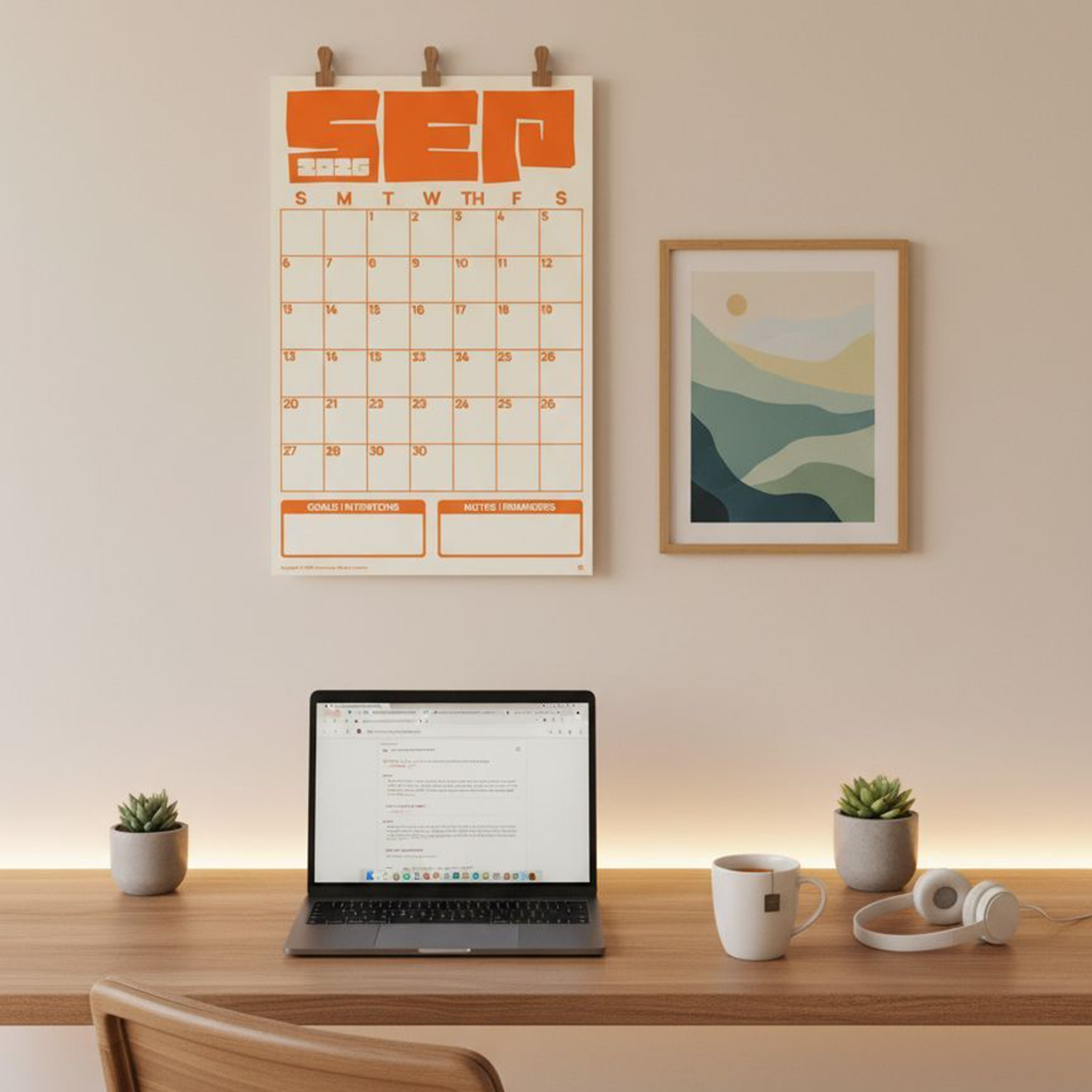 [PRINTED COPY] 2026 Monthly Minimalist Calendar, Desk Calendar, Wall Calendar, Pastel Colors