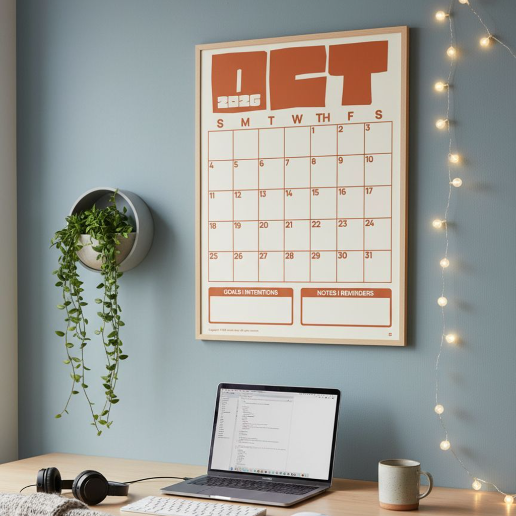 [PRINTED COPY] 2026 Monthly Minimalist Calendar, Desk Calendar, Wall Calendar, Pastel Colors