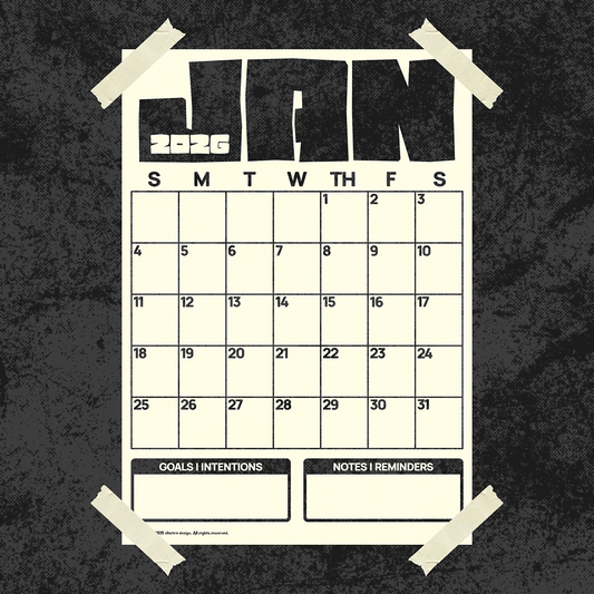 [Digital Copy] 2026 Monthly Wall Calendar, Poster Type, Neutral Colors Black/Off-White