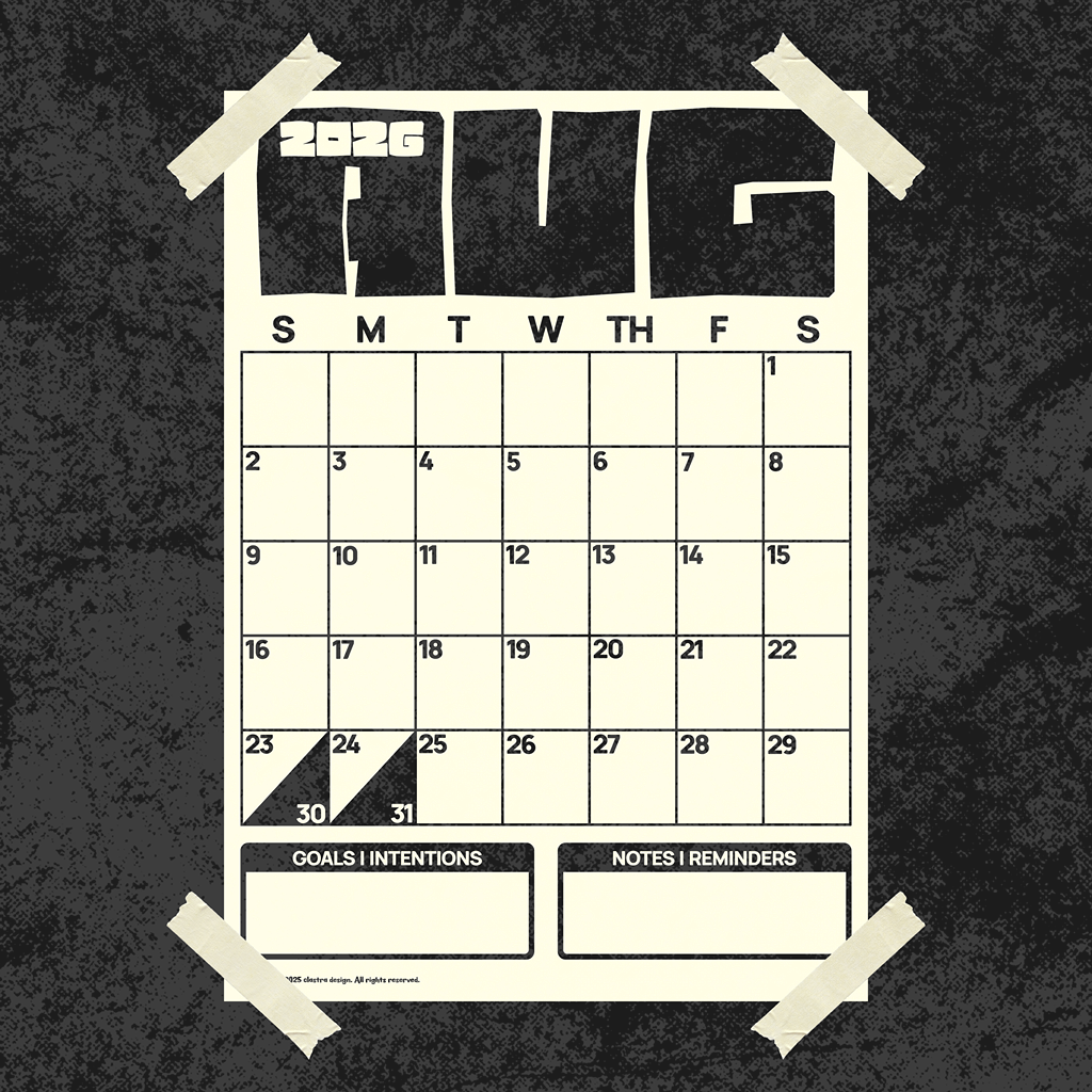 [Digital Copy] 2026 Monthly Wall Calendar, Poster Type, Neutral Colors Black/Off-White