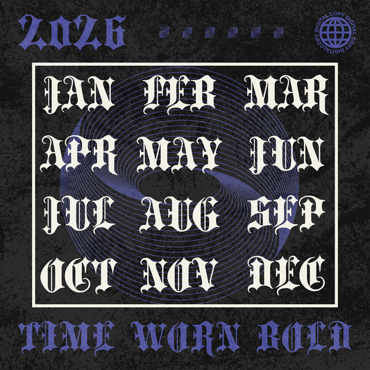 [DIGITAL COPY] 2026 Premium Black Monthly Wall Calendar – Gothic Bold Design, Poster Type