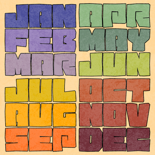 [Digital Copy] 2026 Monthly Minimalist Wall Calendar (4 Quarters), Poster type, Pastel Colors