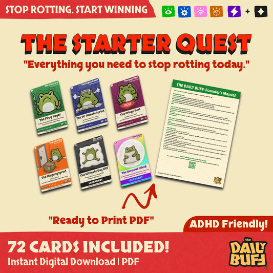 The Starter Quest - 72-Card Productivity Game | Digital Download