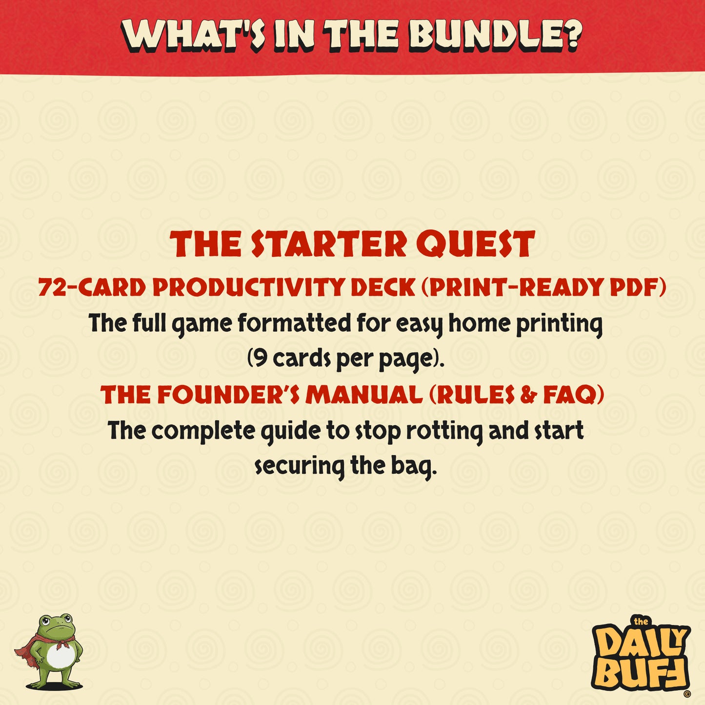 The Starter Quest - 72-Card Productivity Game | Digital Download
