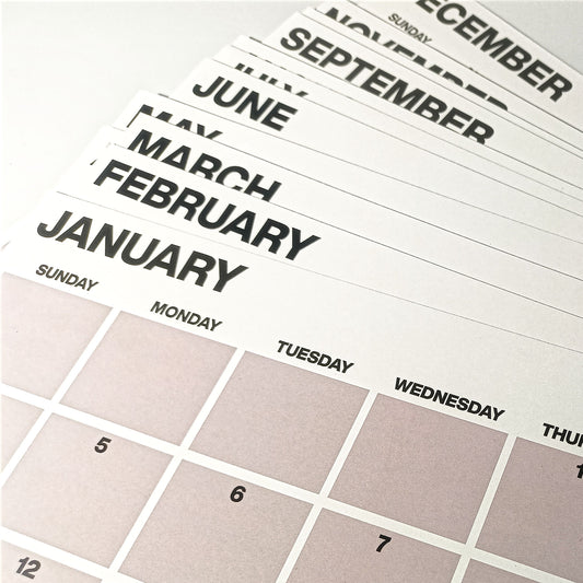 [Printed Copy] 2026 Quarterly Schedule Wall Calendar Landscape | Minimalist Design Poster Type