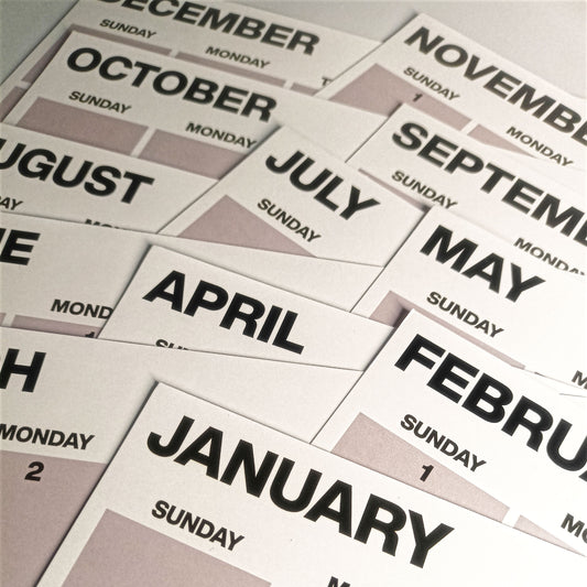 [Printed Copy] 2026 Quarterly Schedule Wall Calendar Landscape | Minimalist Design Poster Type